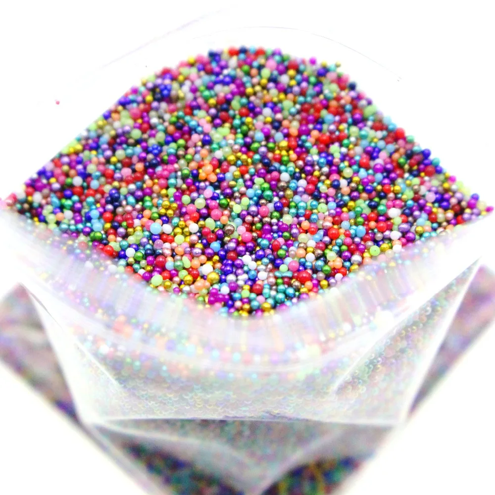 50g Tiny Glass Beads Stuff AB Transparent Mini Round Decorations for