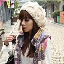 BomHCS осень-зима, однотонные шапки, модные тёплые вязаные шапки ручной работы, женские шапки-бини