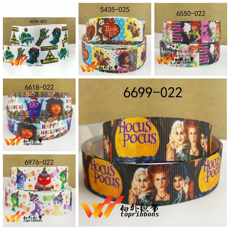 

Free shipping 50 yard Halloween printed grosgrain ribbon 6699