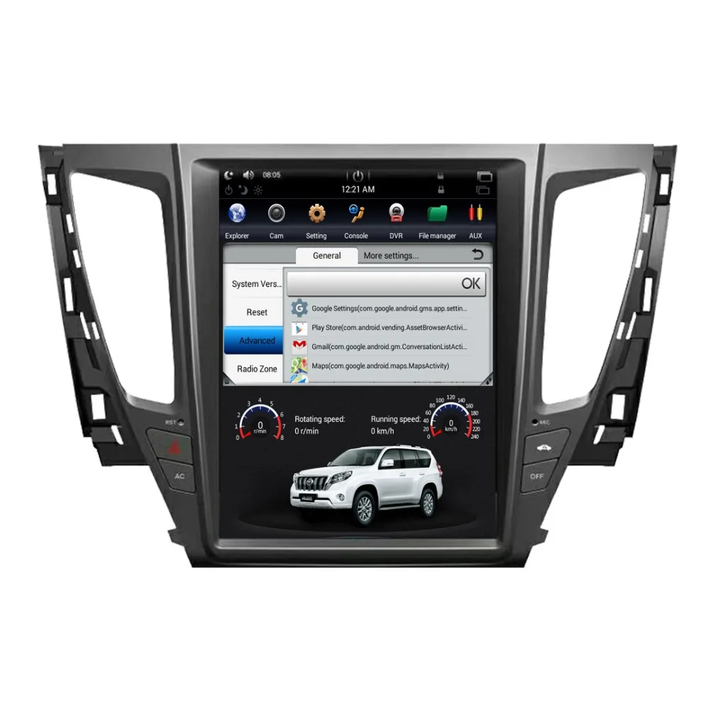 Flash Deal Tesla Style 12.1 Inch IPS Screen Android 6.0 Car GPS Navigation DVD Player for MITSUBISHI Pajero 2016+ Seat Heating 5