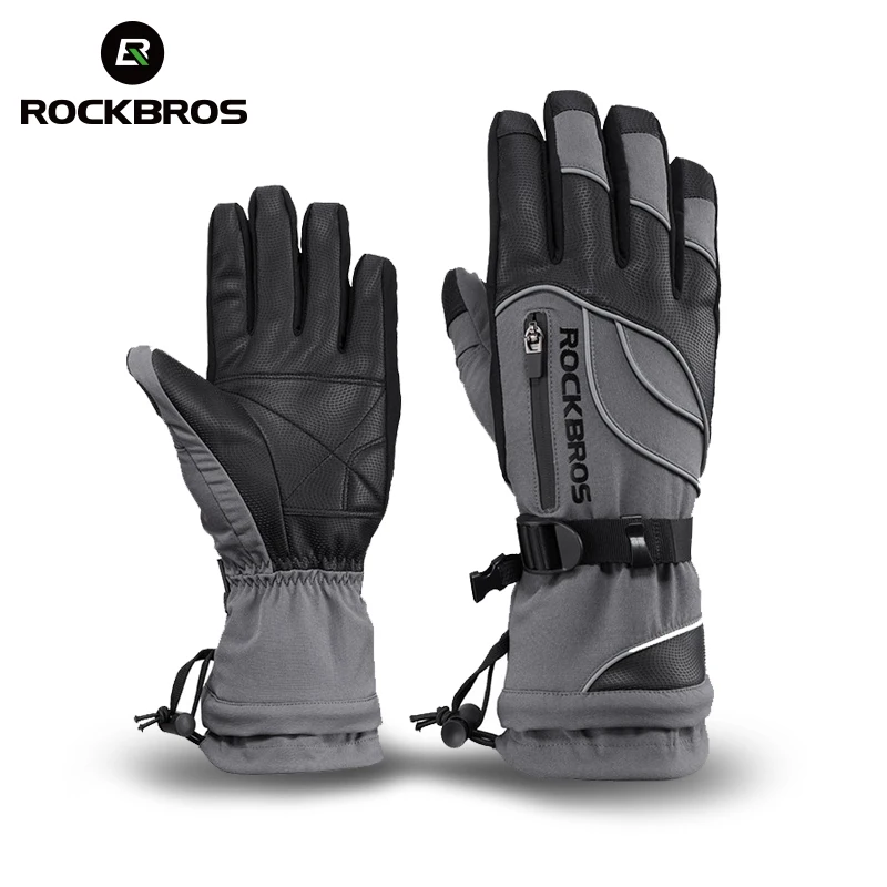 ROCKBROS Waterproof Ski Gloves 30 Degree Windproof Winter Snowmobile Snowboard Snow Men Women Sports Thermal Skiing