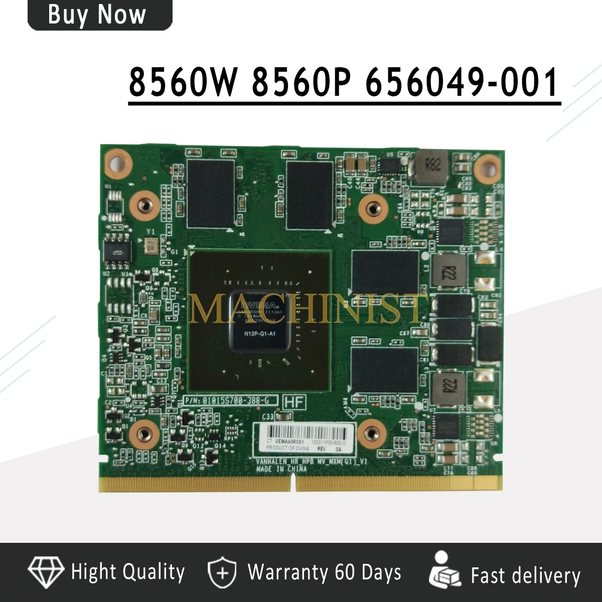 BINFUL 652673-001 656049-001 для hp EliteBook 8560W 8560P 1000M DDR3 2GB N12P-Q1-A1 ноутбук видеокарта полностью протестирована