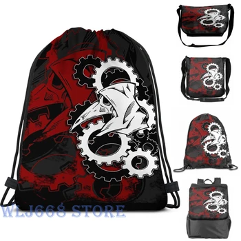 

Funny graphic print shoulder Bags women Plague Doctor Gears Remix Single shoulder backpack travel for men Gym Bag