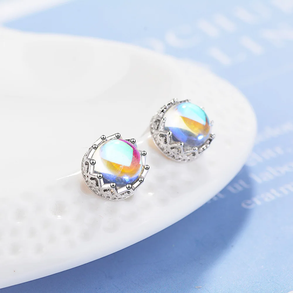 moon stone stud earrings women (2)