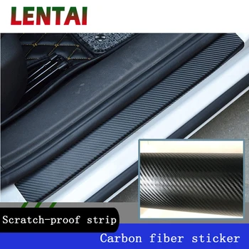 

LENTAI 4PC Car Door Plate Stickers Carbon Fiber Anti Scratch Decal For Volvo Chevrolet cruze Opel astra h Nissan qashqai Peugeot