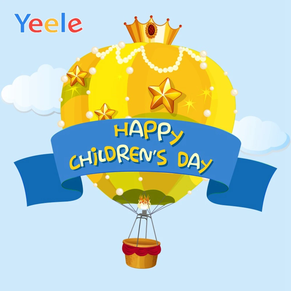 

Yeele Crown Helium Balloons Happy Children's Day Photography Backgrounds Scene Baby Child Photographic Backdrop For Photo Studio