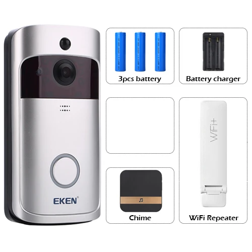Eken V5 смарт WiFi видео дверной звонок камера визуальный домофон с колокольчиком ночного видения IP дверной звонок беспроводная домашняя камера безопасности - Цвет: EKEN V5 Option6