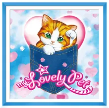 5d diy diamante pintura punto de cruz dormitorio de los niños lindos de la historieta animal salón punto de taladro taladro del palillo del gato de piedra