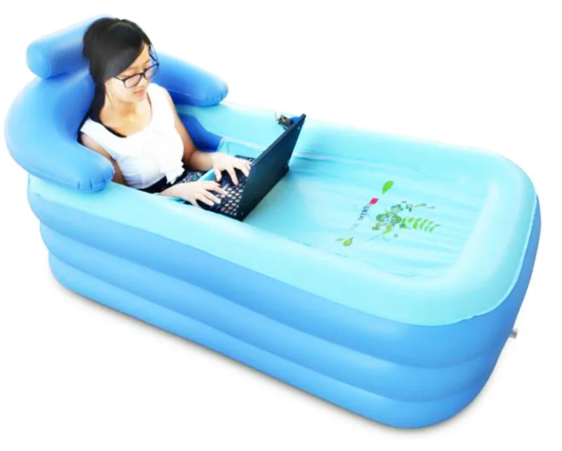 adulto vasca da bagno gonfiabile pieghevole portatile spa pvc con pompa a pedale accessori regali