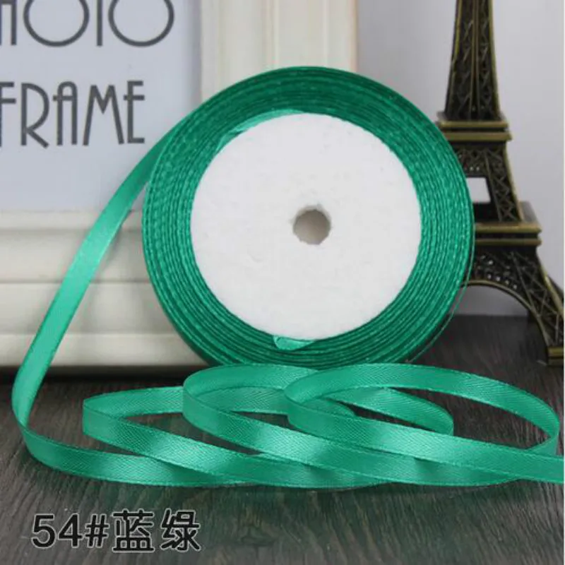22 м/лот 1/4 &quot(6 мм) (25 ярдов/рулон) Tiffany blue Single Face сатиновая подарочная лента для
