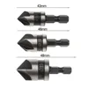 FATCOOL 90 Degree 1/4 Hex Shank Drill Bit 5 Flute 12-19mm Chamfer Counter Sink Chamfering Debur Countersink Woodworking Tool ► Photo 3/3