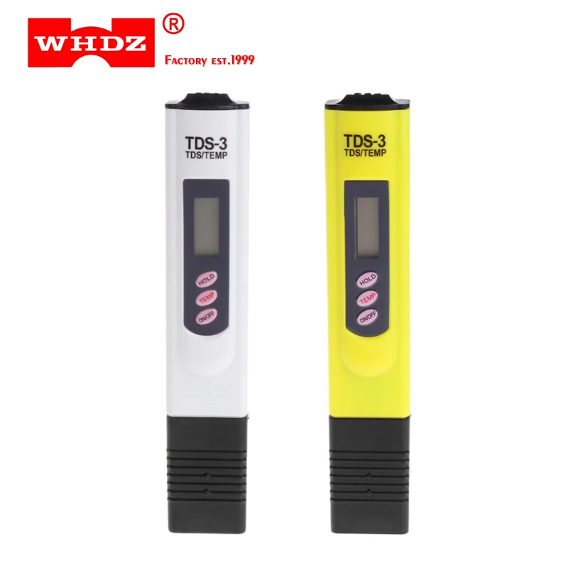 

WHDZ High Quality Digital LCD Water Quality Testing Pen Purity Filter TDS Meter Tester 0-9990 PPM meter Portable TEMP/PPM