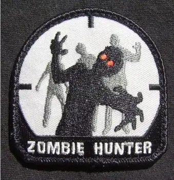 

ZOMBIE HUNTER ARMY MORALE BLACK OPS SWAT LOGO BIKER PATCH Iron Sew On Embroidered Fashion Badge Applique