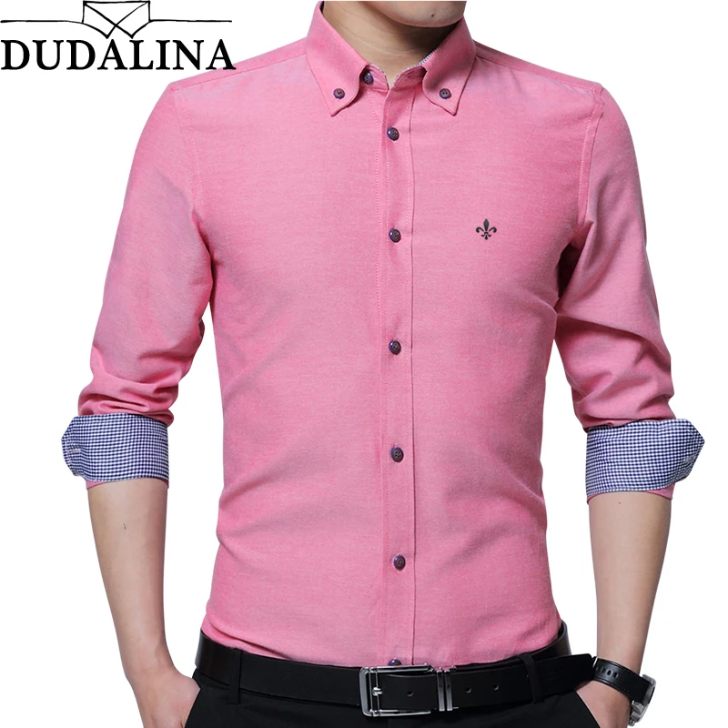 

DUDALINA 2019 New Fashion Oxford Shirt Men Long Sleeve Shirt Men Clothes Slim Fit Casual Men Social Shirt Imported China