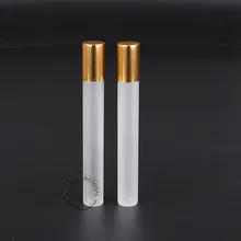 20pcs Wholesale 10ml Empty Roll on Bottle Essential Oil Frosted Glass Perfume 1/3 OZ Pot Refillable Cosmetic Packaging
