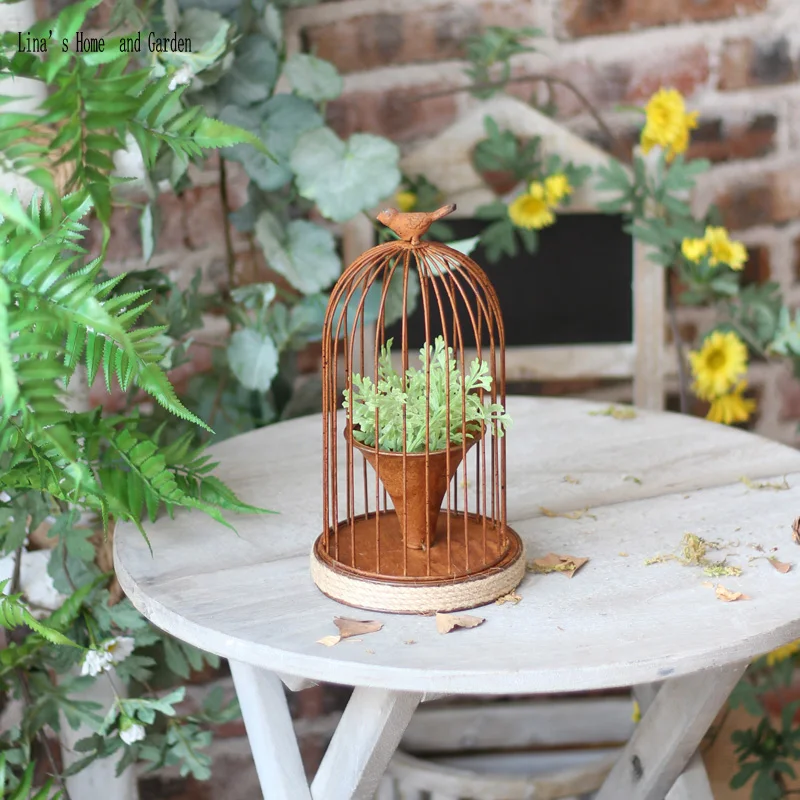 birdcage design antique vintage hand painted metal flower potin Flower