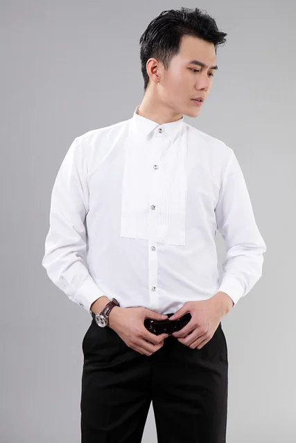 Hot New Style White Long sleeved Men Shirt Wedding/Prom Groom Shirts ...