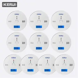 KERUI 10 шт. работа независимый один встроенный 85 дБ сирена звук ЖК-датчик CO датчик Предупреждение угарного газа Предупреждение сигнализации