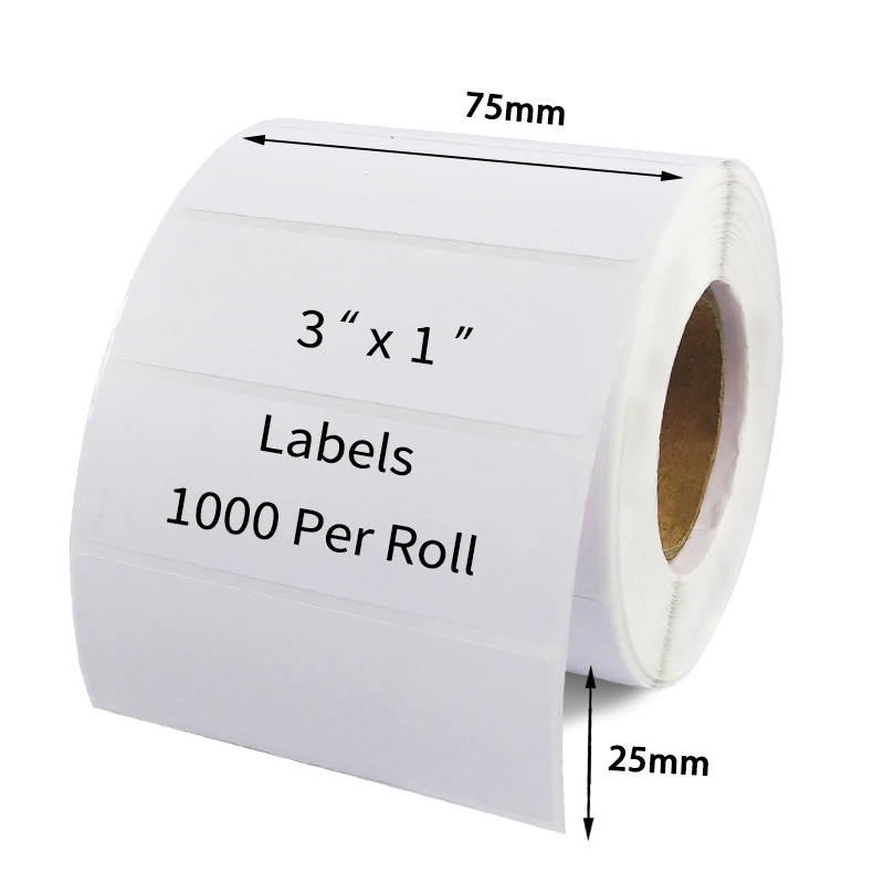 3" x 1-1/2" 16 Rolls/950 Labels of 3x1.5 Direct Thermal Zebra Eltron Labels 