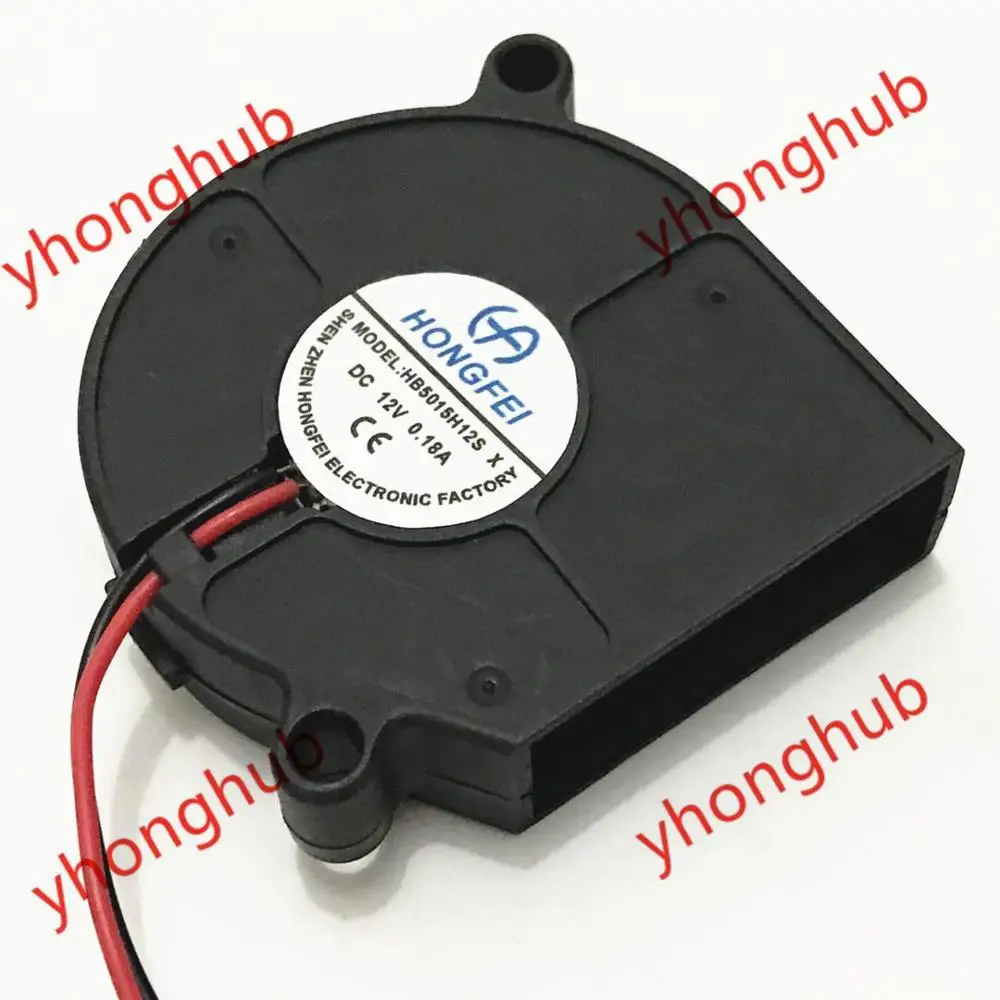 HONGFEI HB5015H12S X DC 12V 0.18A 50x50x15 мм 2 провод сервер центробежный воздухонагнетатель