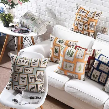 

Free Shipping!!Butterfly leaf bird square throw pillow/almofadas case 45 53 adult teen child,plant cushion cover home decore