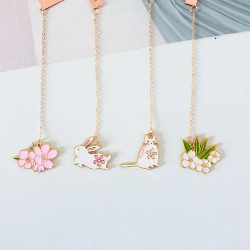 

Cherry Blossom Rabbit Metal Book Markers Bookmark Creative Cute For Books Paper Clips Bookmark Stationery Office School Supplies
