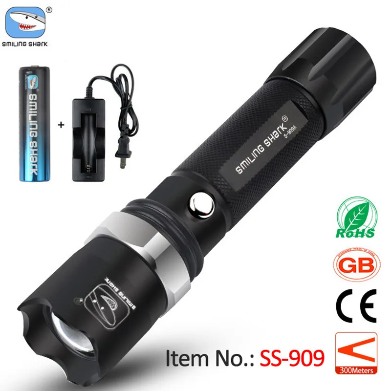CREE Q5 LED Flashlight 500 Lumens waterproof 3 Mode Zoomable adjustable