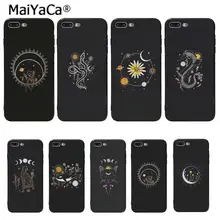 MaiYaCa Арт цветы от солнца кошка змея Луна фотографии черный чехол для телефона для Apple iPhone 11 pro max 8 7 6 6S Plus X XS MAX 5 5S SE XR