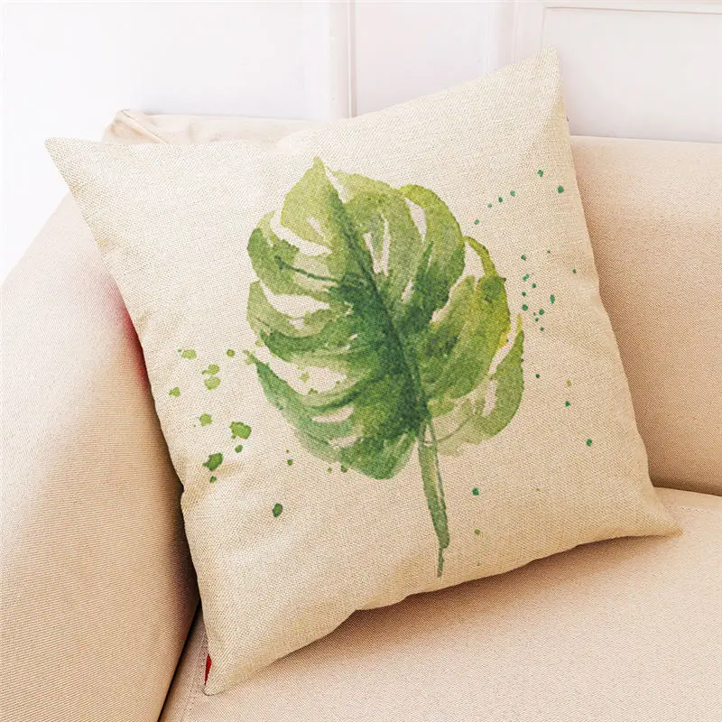 Green leaf simple style cushion cover Decor Chair seat sofa car pillowcase Decorative Home house kids boy bedroom gift friend Green leaf simple style cushion cover Decor Chair seat sofa car pillowcase Decorative Home house kids boy bedroom gift friend
