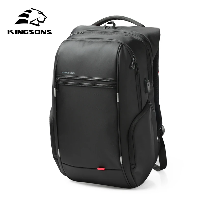 Kingsons 13 дюймов внешний usb зарядка Мужской рюкзак для компьютера сумка женские рюкзаки водонепроницаемый Противоугонный школьный рюкзак - Цвет: Model A Black