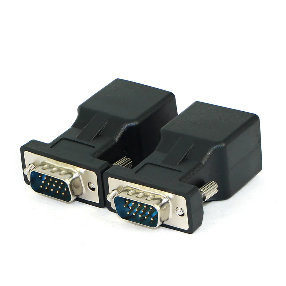 1 пара VGA удлинитель Мужской Женский к LAN RJ45 CAT5 CAT6 20 м сетевой кабель адаптер для ПК ноутбука DVR медиа центр к Hdtv