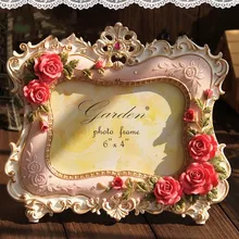 1 шт. фоторамка из смолы рамка для картин креативные розовые цветы Вертикальная рамка Свадебный домашний декор