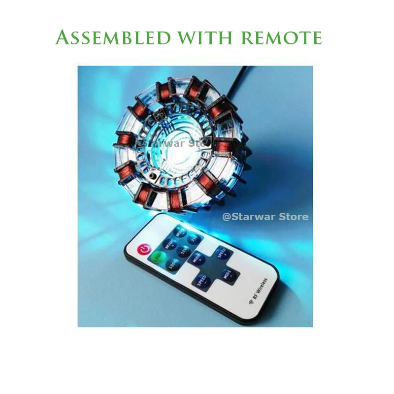 

Assembled &Self Assembly Endgame cool 1:1 scale Iron Man Arc Reactor A generation of glowing DIY iron man heart model LED Light