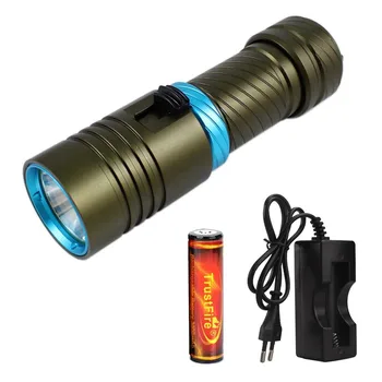 

Diving Flashlight set L2 1200lm LED Flashlight White Light LED Lamp Outdoor Torchlight Diving Torch w/ 18650 Battery + Charger