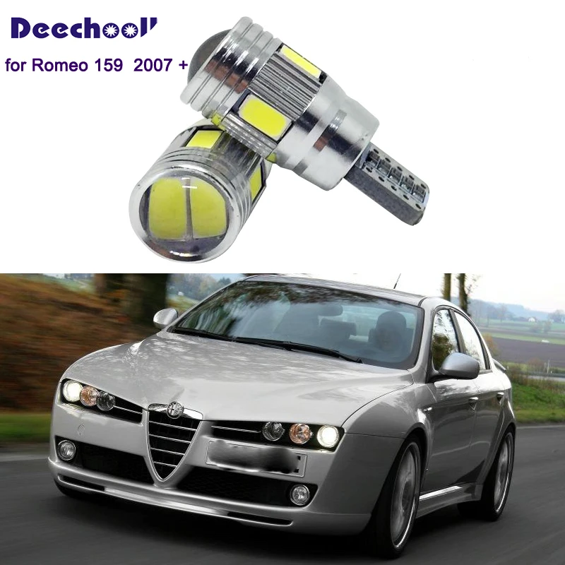 Deechooll 2 шт. W5W светодиодный светильник для автомобиля Alfa Romeo 159, Canbus T10 6/27SMD габаритные огни для Romeo 159 2007+ внутренняя лампа