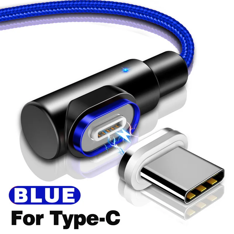Магнитный кабель GETIHU 2.5A для быстрой зарядки iPhone X 8 samsung Micro usb type C Quick Charge 3,0 Магнитный шнур для зарядки и передачи данных - Цвет: For Type C Blue