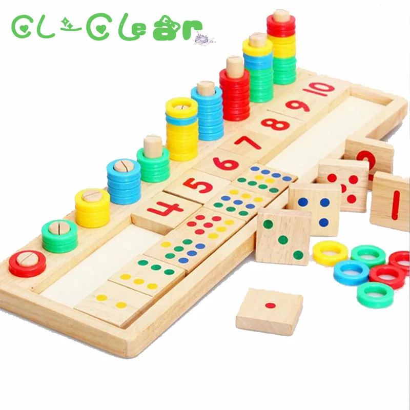 Montessori Rainbow Rings Dominos Children Preschool Teaching Aids Counting and Stacking Board Wooden Math Toy Montessori Rainbow Rings Dominos Children Preschool Teaching Aids Counting and Stacking Board Wooden Math Toy
