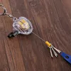 Fantaisie & Fantasy – porte-clés roue de poisson à mouche de 48cm, couleur argent, boîte de matériel de pêche, outils rétracteur, porte-clés avec porte-clés ► Photo 1/6