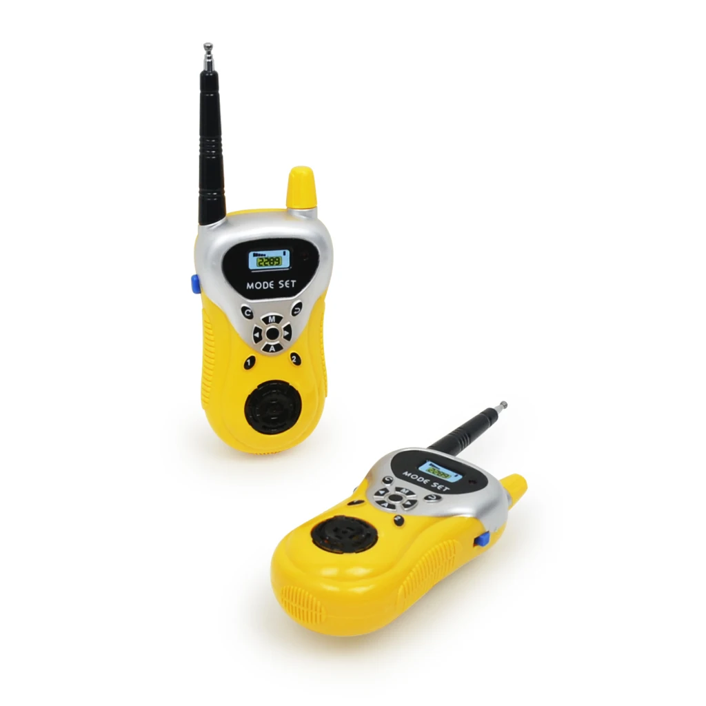 2 х детский пластиковый двухсторонний радиоприемник, Электронная рация Переговорная игрушка для дальней связи-желтый