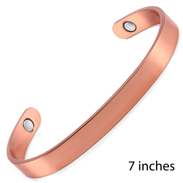 Rainso розовое золото манжеты для мужчин магниты браслет Здоровье и гигиена Магнитная Чистая медь браслеты для OCB-006 - Окраска металла: 7 inch