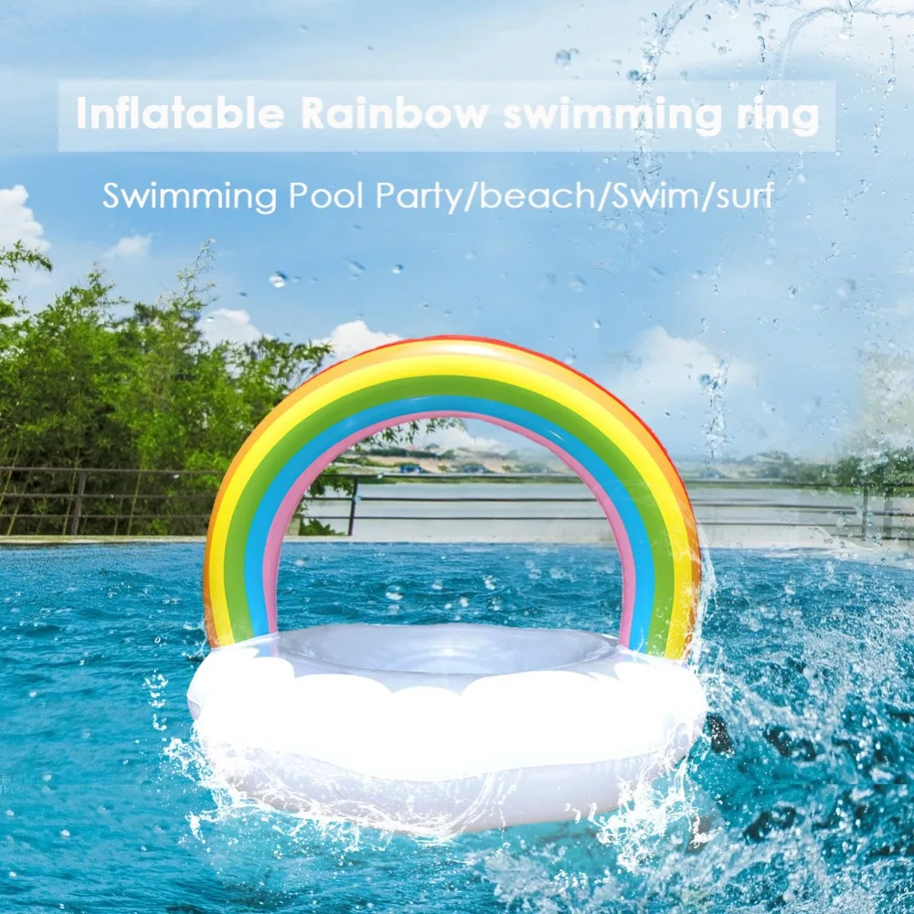 

Water Floating Row Toys Inflatable Rainbow Clouds Air Mattress Raft Float Animal Mounts Swimming Pool Toy Beach Kids Adult