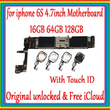 

Original Unlocked For iPhone 6S Motherboard With/No Touch ID ,16gb 64gb 128gb Logic Mainboard With IOS, Good Tested