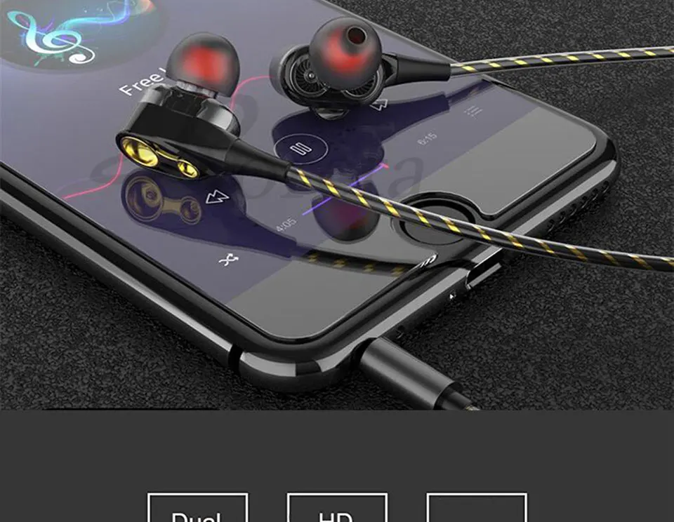 Roreta двухприводные стерео проводные наушники-вкладыши Спортивная гарнитура с микрофоном мини наушники для iPhone samsung huawei Xiaomi