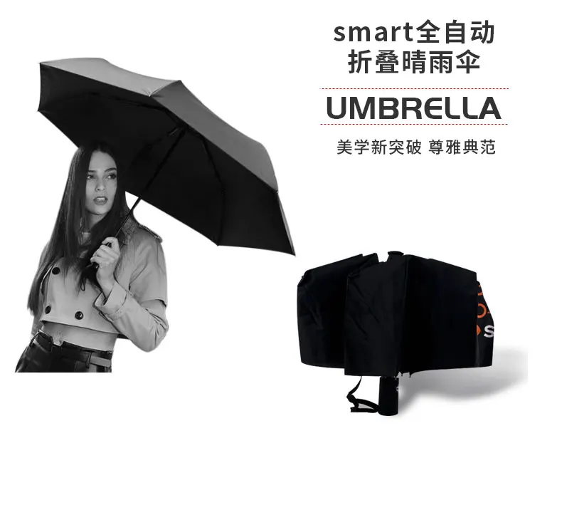 Для brabus smart 450 451 453 с умным логотипом черное покрытие зонтик автомобильный ветрозащитный трехслойный автоматический зонт украшение автомобиля