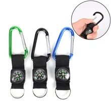 Кемпинг мини-карабин, замок металлический карабин с термометром компас крючок для ключей спорт на открытом воздухе Многофункциональный аксессуар