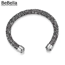 BeBella Кристалл камни пыль тонкая манжета браслет Открытый браслет с кристаллами от Swarovski для женщин девушек модное ювелирное изделие подарок