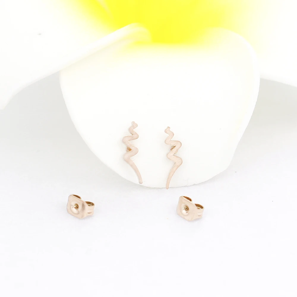 10 пар модные для ушей серьги-гвоздики из нержавеющей стали золотого цвета женские очаровательные волнистые серьги Модные ювелирные изделия Bff