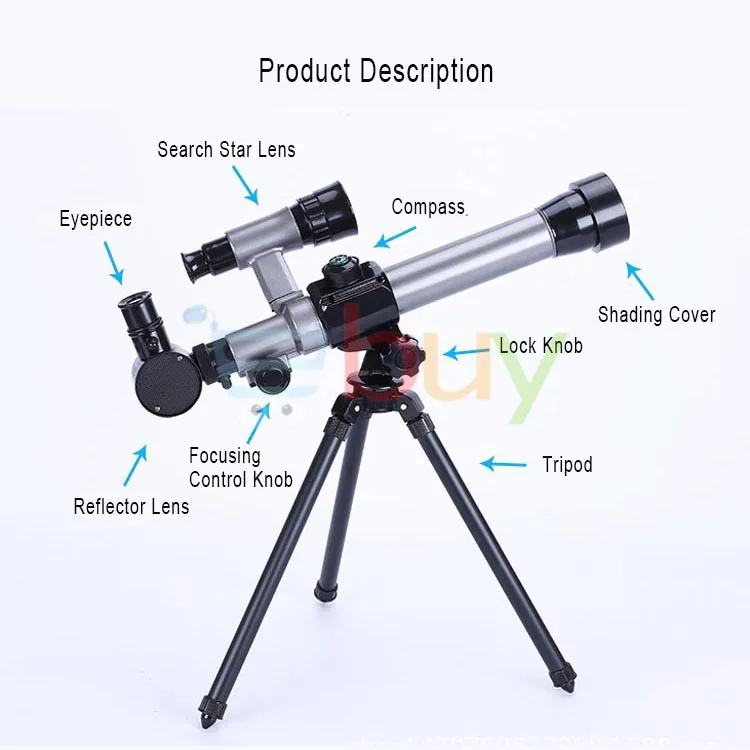40X дети телескоп с компасом штатива поиска наблюдать Вселенной лабораторные инструменты научные развивающие игрушки подарок для детей