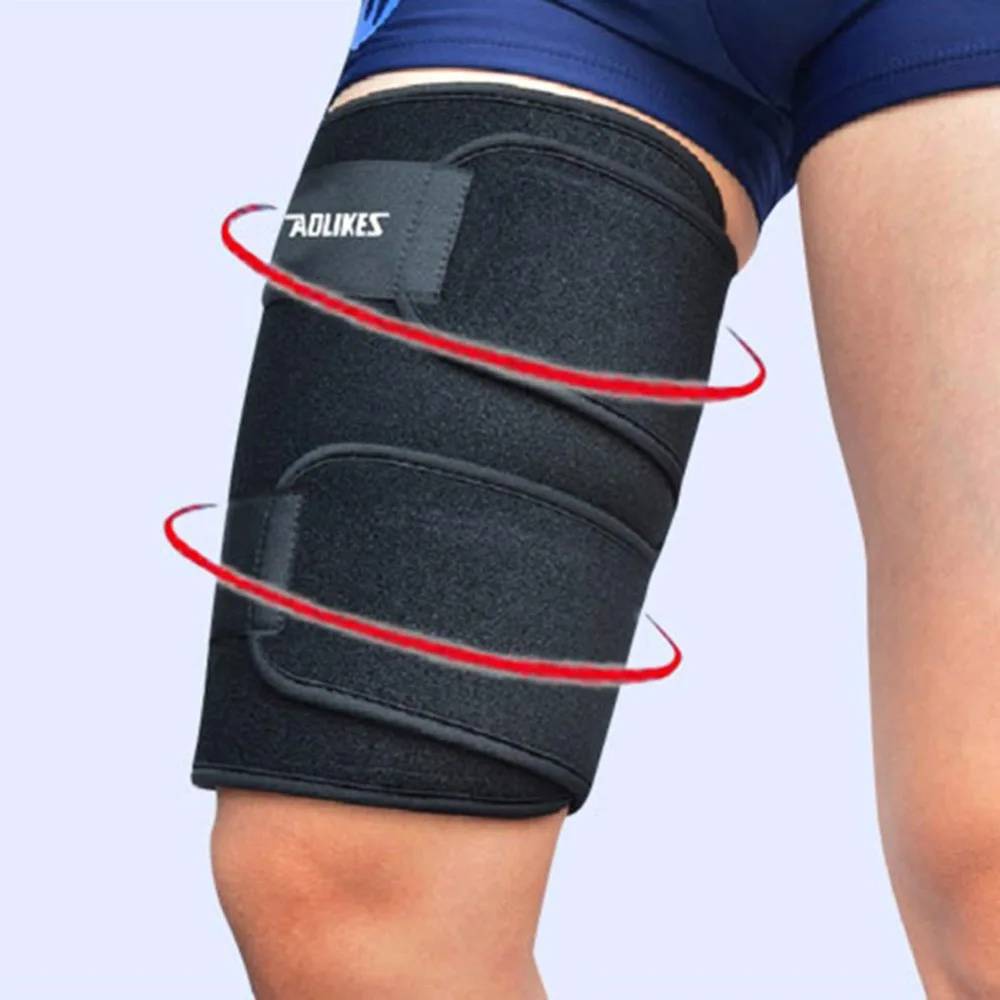 Adjustable Unisex Soccer Thigh Muscle Strain Protection Wrap Brace Gym