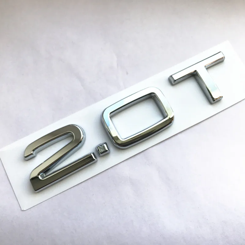 Хром ABS задний багажник эмблема номер Буквы Знак логотипа Стикеры для Audi 2,4 2,8 4,2 2,0 3,0 3,2 3,6 1,8 T 2,0 T 3,0 T, логотипы марок машин - Название цвета: 2.0T
